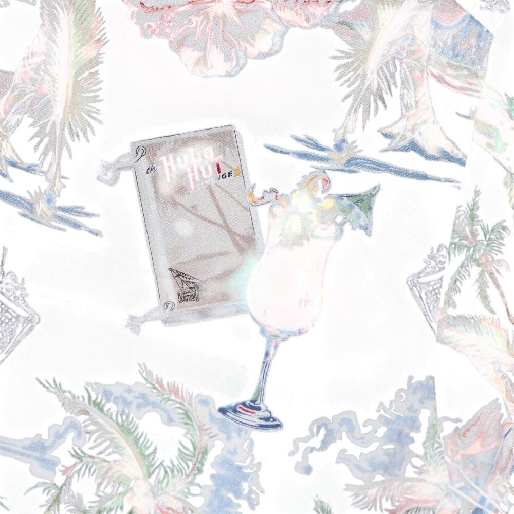Koko Island Large Hula Hut Tiki Bar Lounge Floral Camp Aloha Hawaiian Shirt - Picture 5 of 10